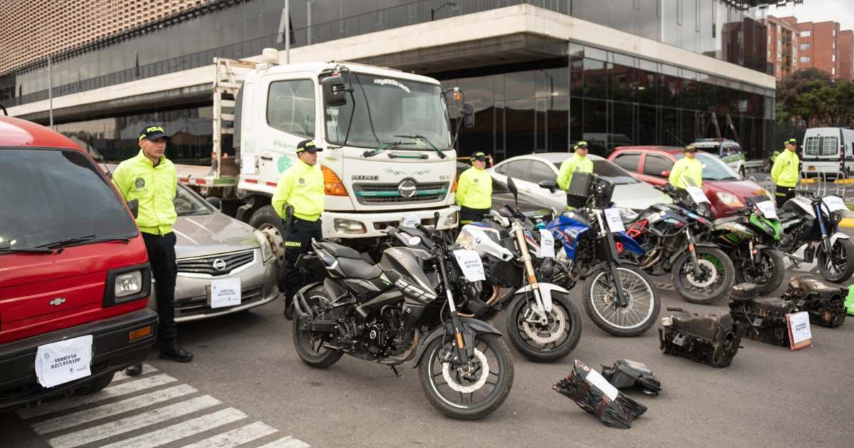 Golpe al hurto de motocicletas y de vehículos en Bogotá