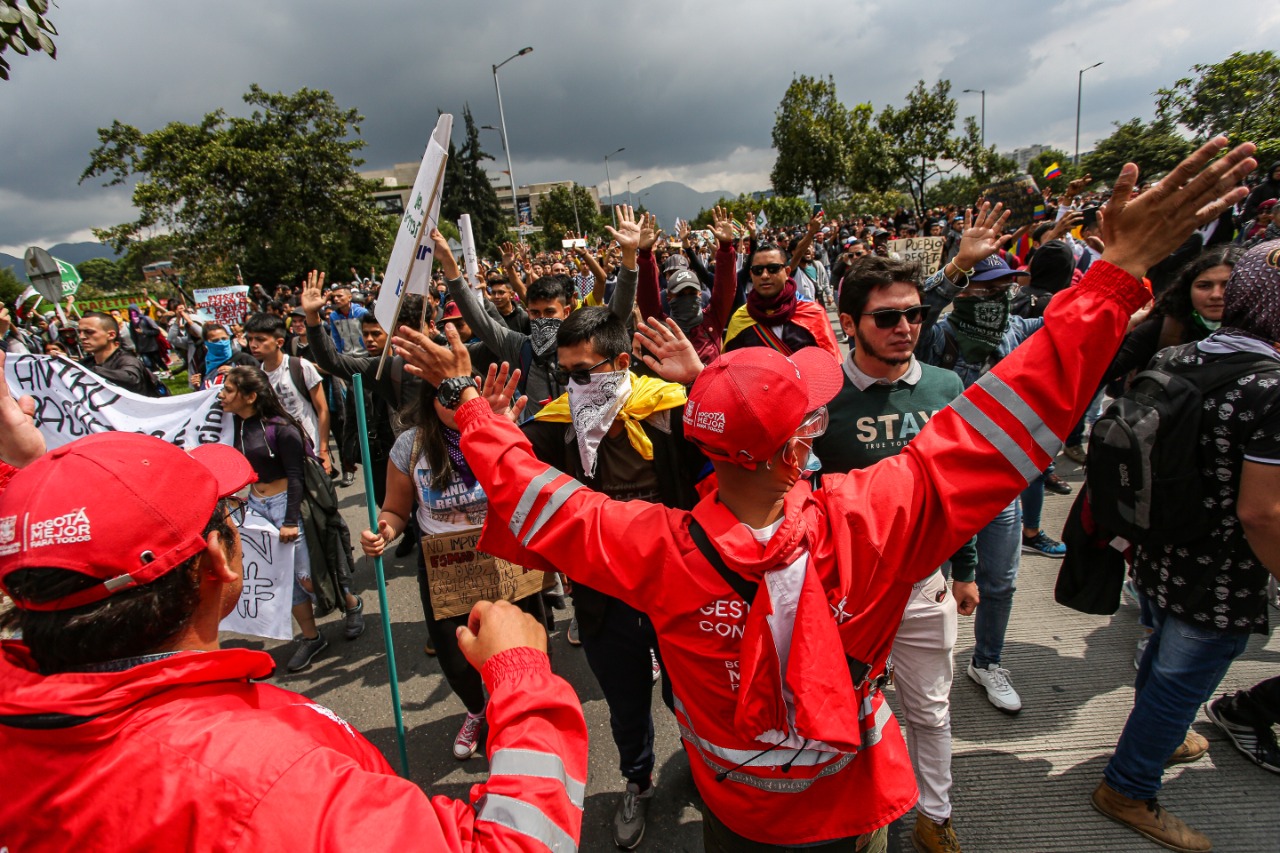 Gestores de Convivencia acompañan las movilizaciones sociales -FOTO: Prensa SecreSeguridad
