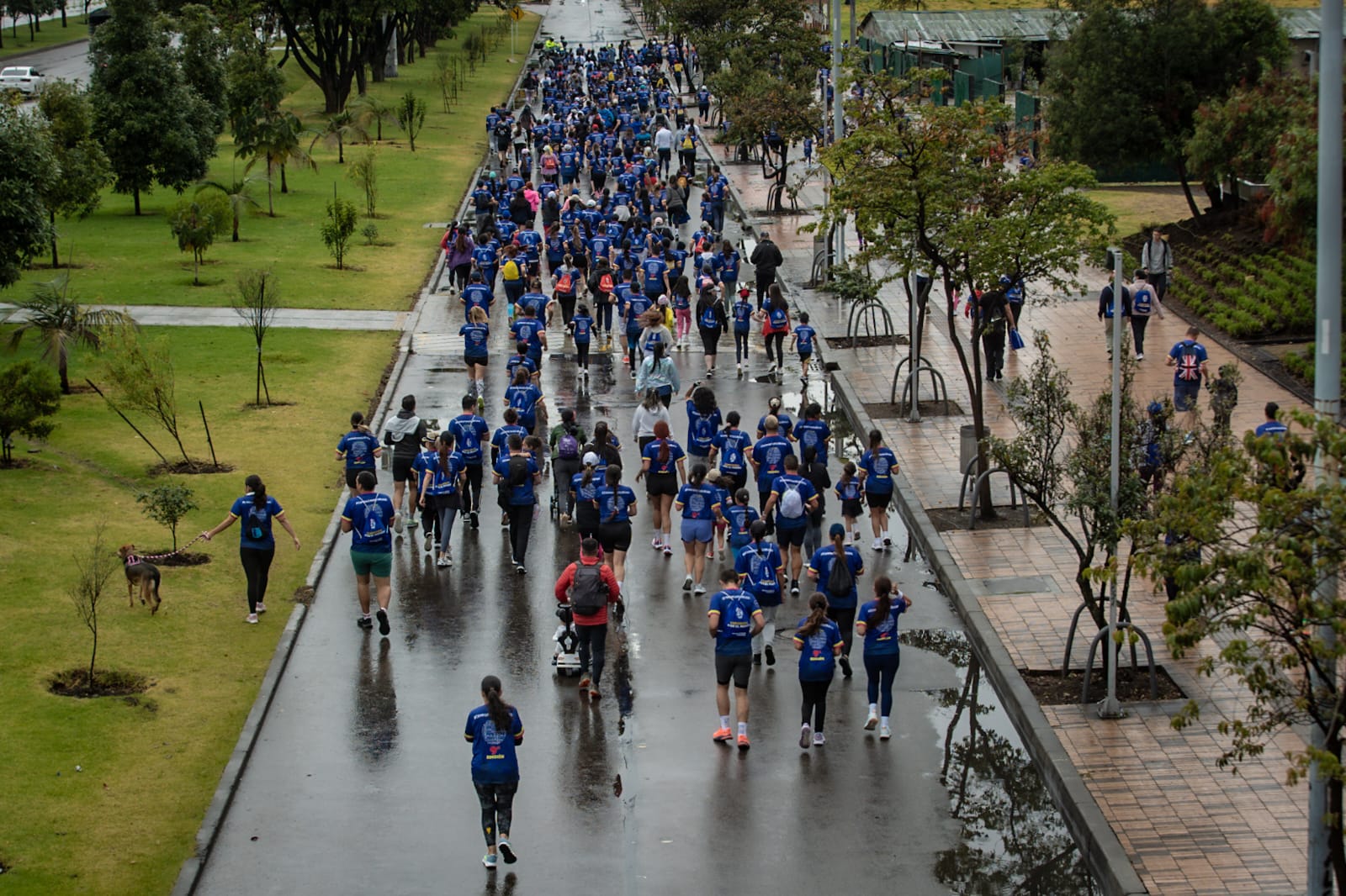 Atletas corriendo en las calles de Bogotá