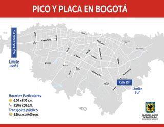 Pico y placa en Bogotá para el lunes 3 de febrero 