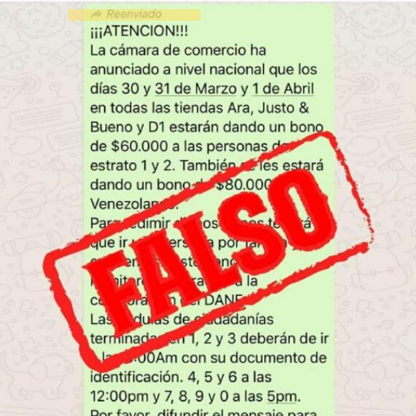 Información Falsa Whatsapp
