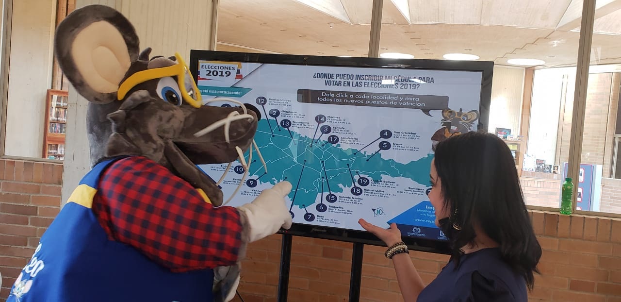 mapa de los puestos de votación de Bogotá para elecciones regionales 2019