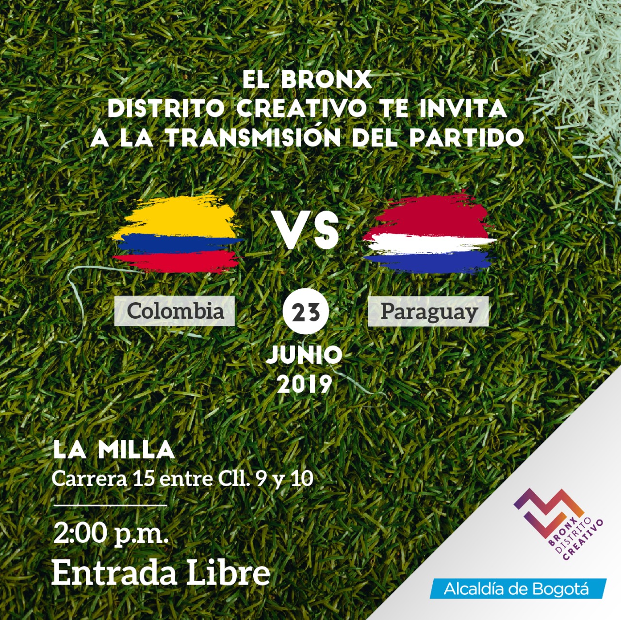 Partido Colombia vs Paraguay en el Bronx Bogota.gov.co