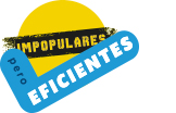 Logo de la campaña Impopulares pero eficientes de la Alcaldía de Bogotá. 
