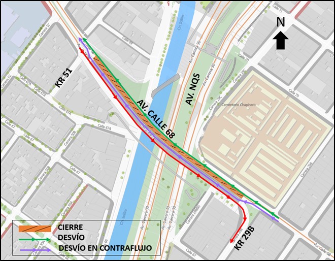 Movilidad Bogotá cierre de un carril en puente av calle 68 con av NQS