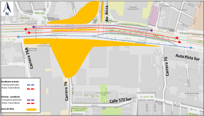 Cierre autopista Sur entre la carrera 76A y avenida Bosa en Bogotá