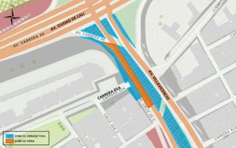 Metro Bogotá cierre calzada sur av Villavicencio con carrera 85A 