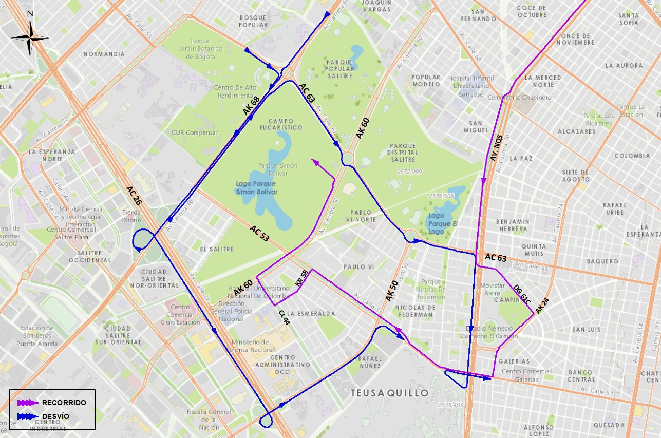 Conoce los cierres viales y desvíos por la carrera Allianz 15K en Bogotá 