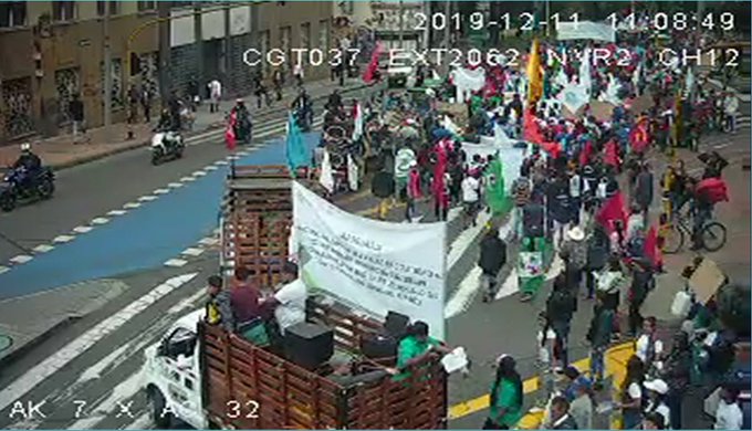 Movilizaciones en Bogotá el 11 de diciembre 