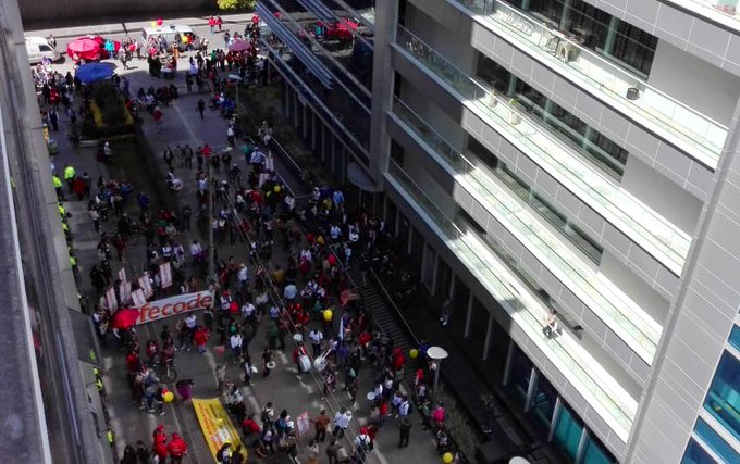 Manifestación de docentes en Bogotá