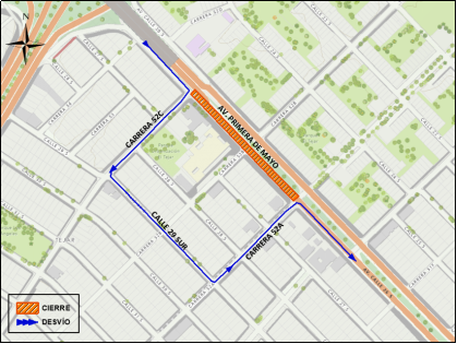 Metro Bogotá cierre avenida Primero de Mayo entre carreras 52C y 52A