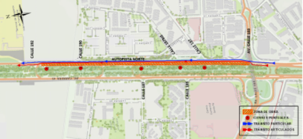 Cierre Bogotá en autopista Norte entre avenida calle 183 y calle 191