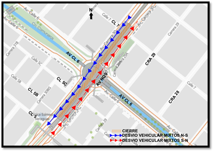 Mapa 2. Manejo vehicular en zona de obra