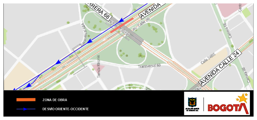 Mapa 3- Obras de TransMilenio av. carrera 68: así será el cierre por etapas