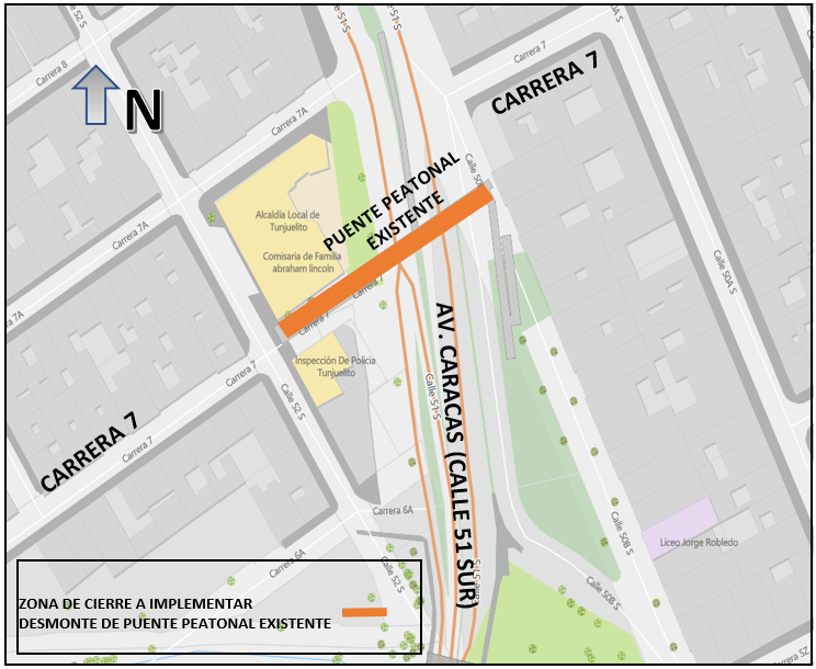 Plan de Manejo de Tránsito: desmontaje de puente de estación Molinos
