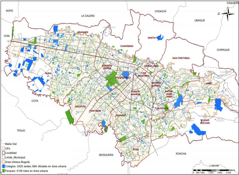 Mapa de colegios y parques