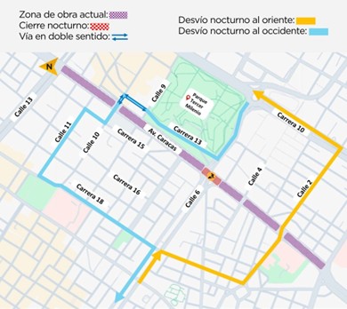 Una de las vigas lanzadoras Metro Bogotá en av Caracas calle Sexta