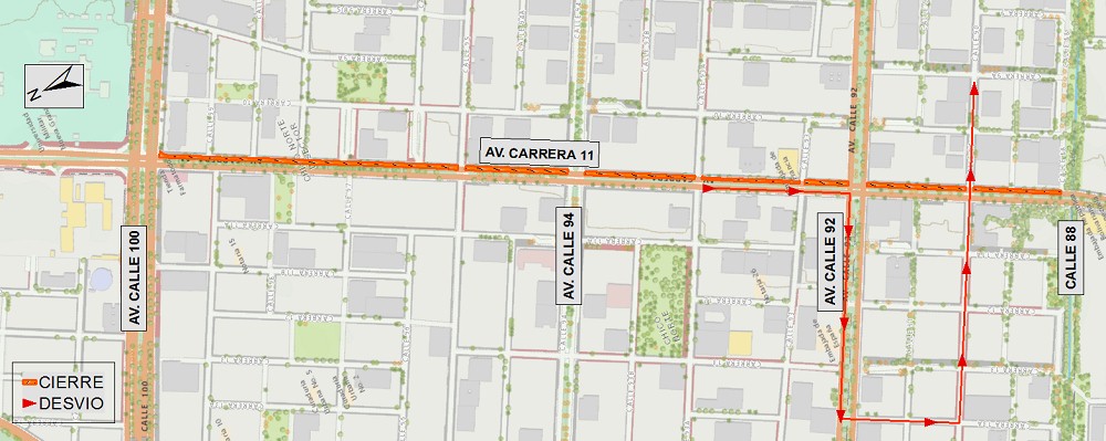 Mapa 4. Desvío calle 90 al oriente