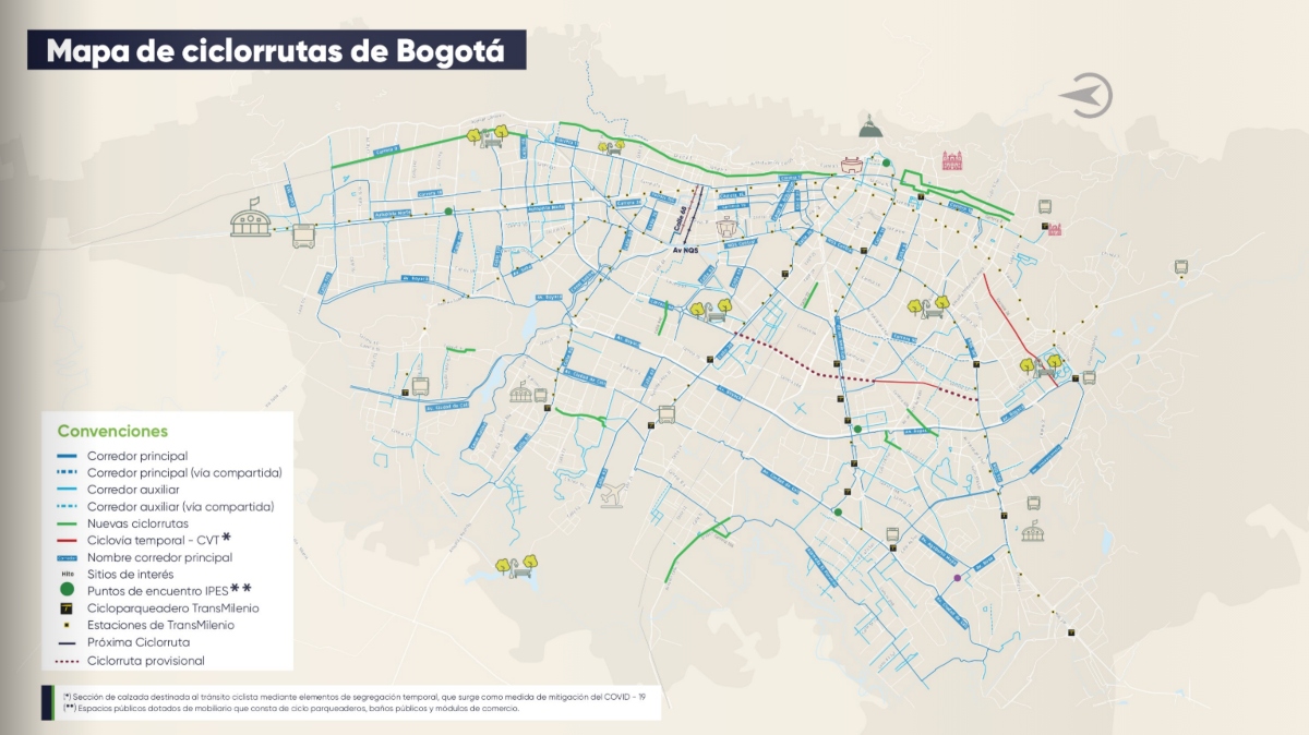 ¿Dónde se puede consultar el mapa de ciclorrutas de Bogotá de 2022? 