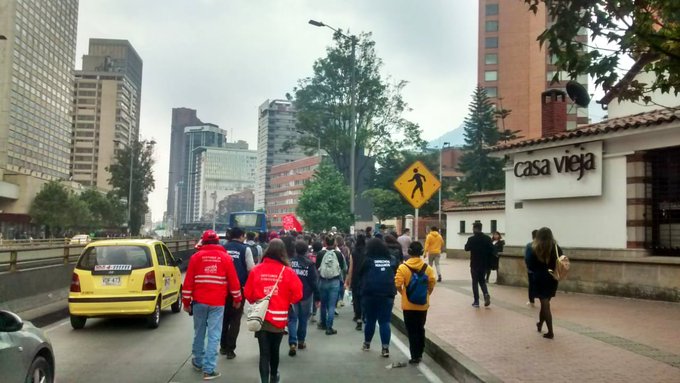 Marcha de estudiantes lunes 21 de octubre en Bogotá