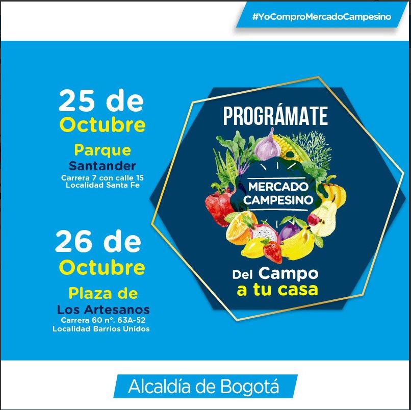 Mercados campesinos 25 y 26 de octubre