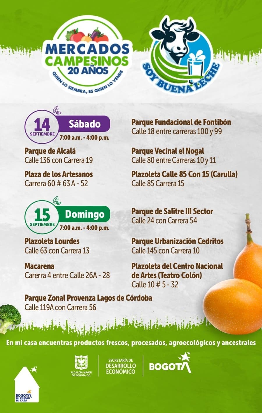 Mercado en Bogotá con los Mercados Campesinos 14 y 15 septiembre II