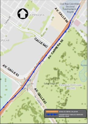 Movilidad en Bogotá cierre y obras en carrera 68 entre calles 53 y 66 mapa 5