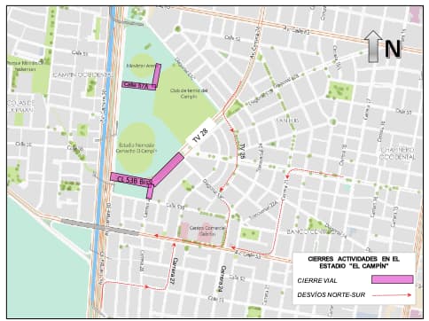 Movilidad en Bogotá_ cierres y desvíos por conciertos de Andrés Cepeda - Mapa 3