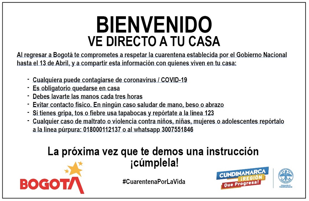 Alcaldía establece horarios de entrada a Bogotá para el 23 y 24 de marzo