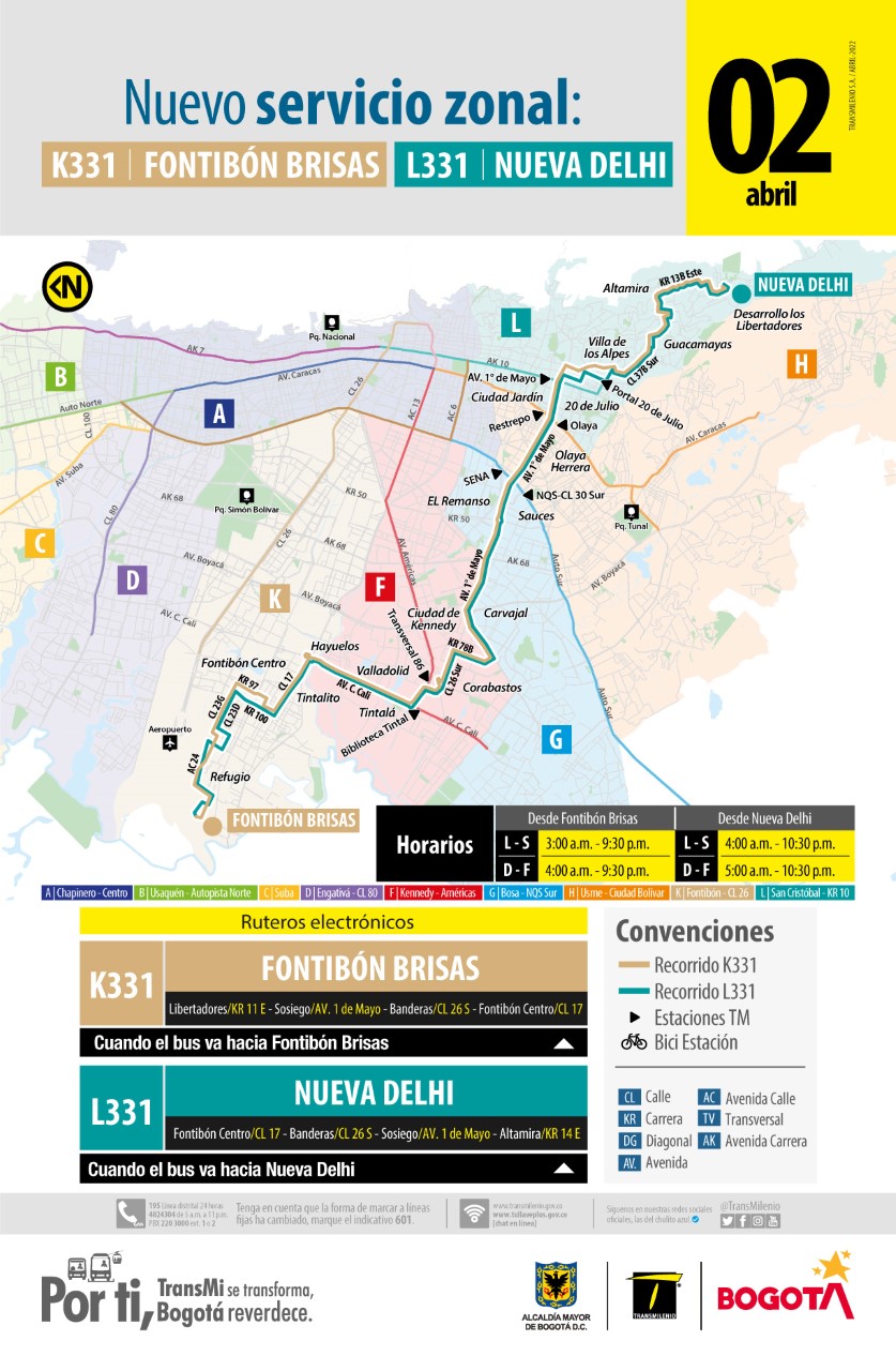 Cuáles son las 3 nuevas rutas Sitp que entraron en operación en Bogotá