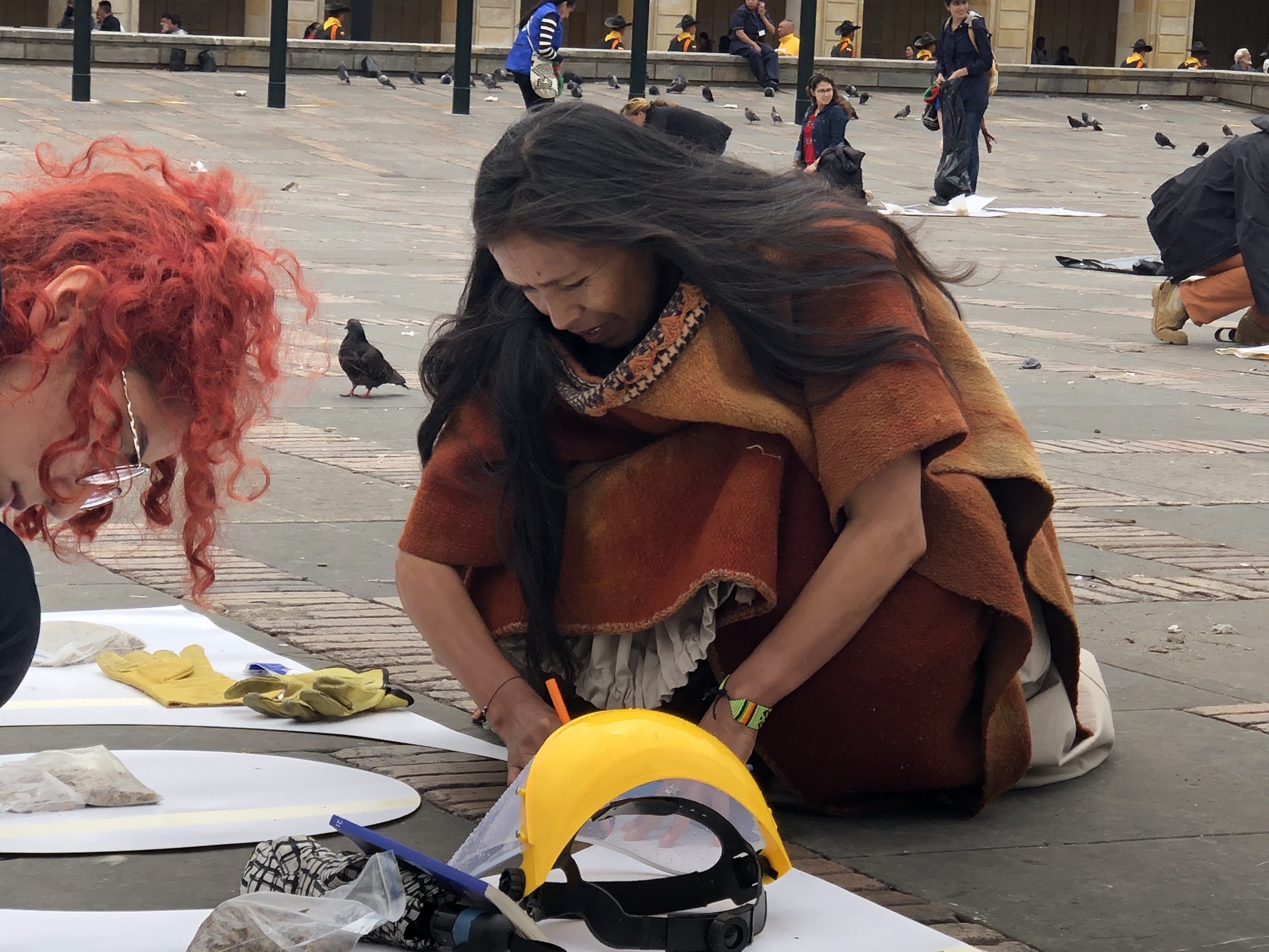 Pastora Tarapues, líder social que asiste a la Plaza de Bolívar