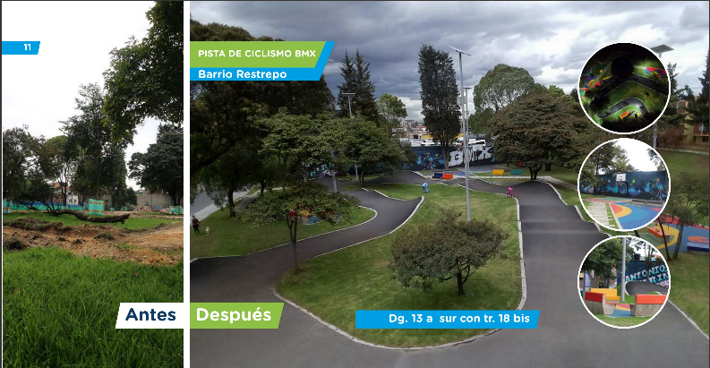 Imagen de la pista de BMX en localidad Antonio Nariño
