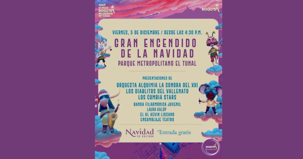 Bogotá inaugura oficialmente la Navidad 2025