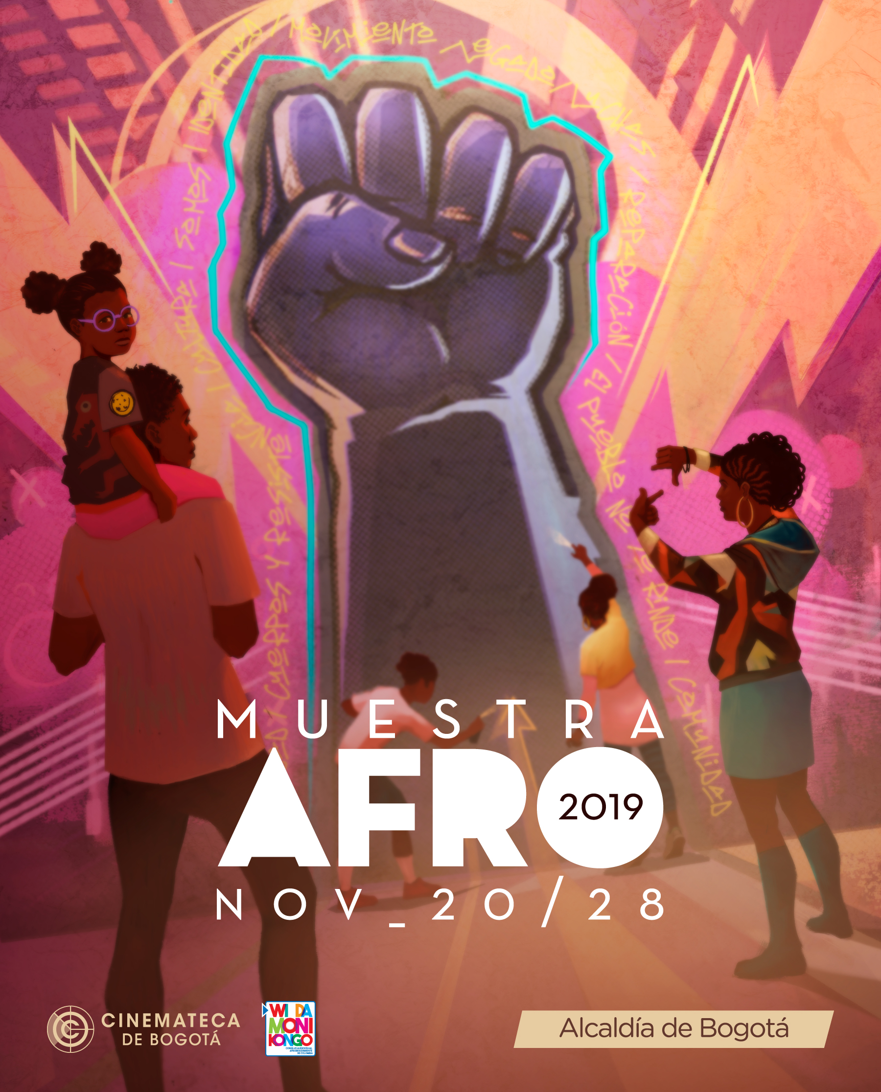 Poster de la cuarta edición de la muestra Afro en la cinemateca de Bogotá