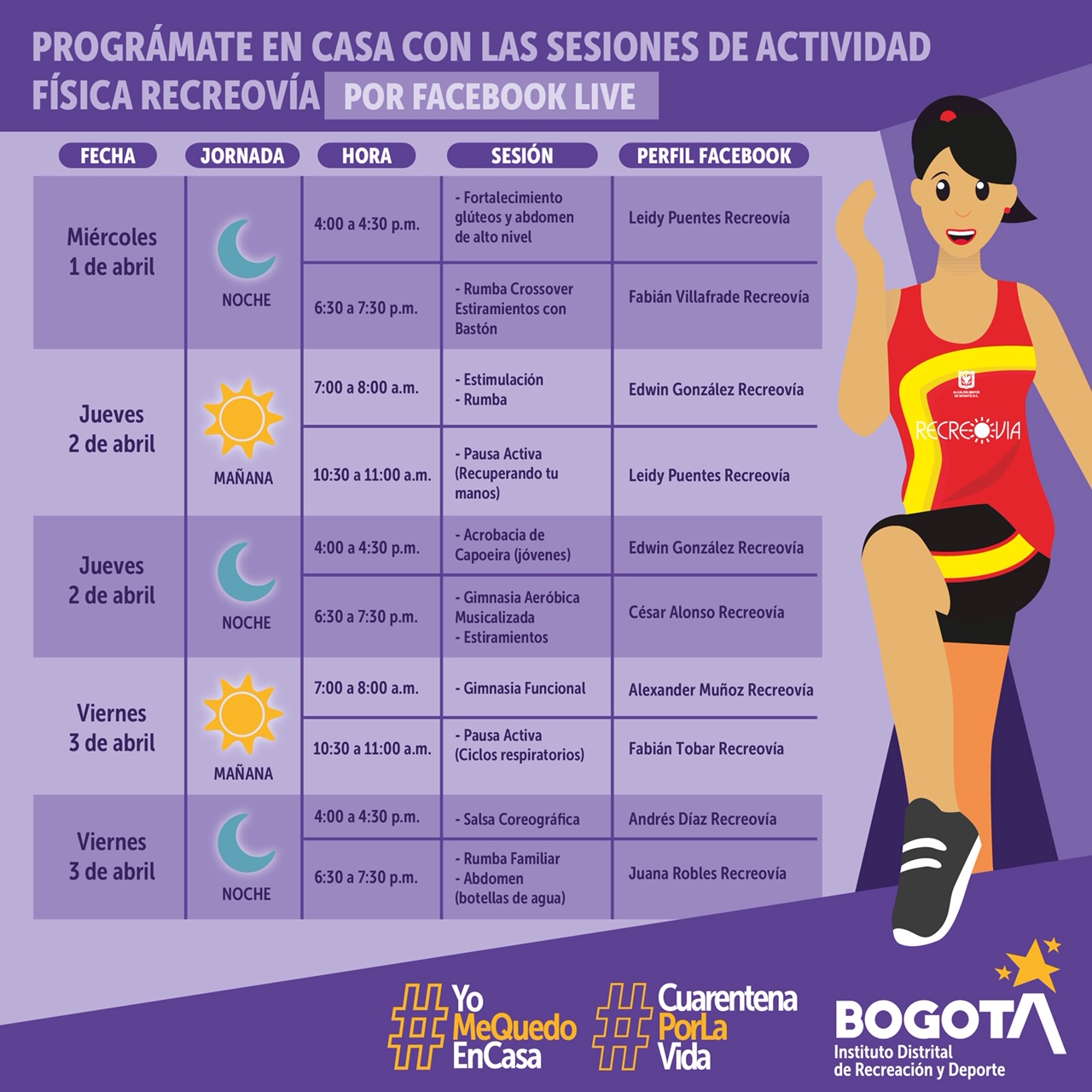 Recreovía miércoles a viernes