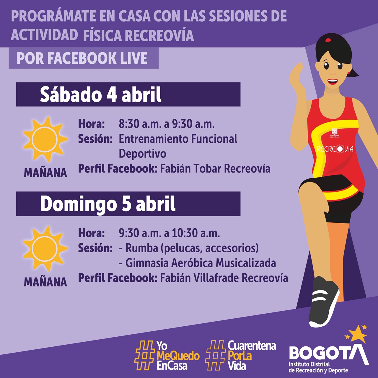 Recreovía en casa fin de semana 