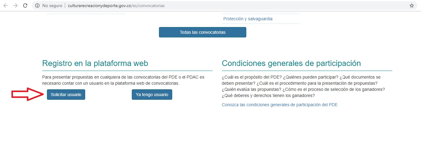 pantallazo sobre como registrarse en el concurso