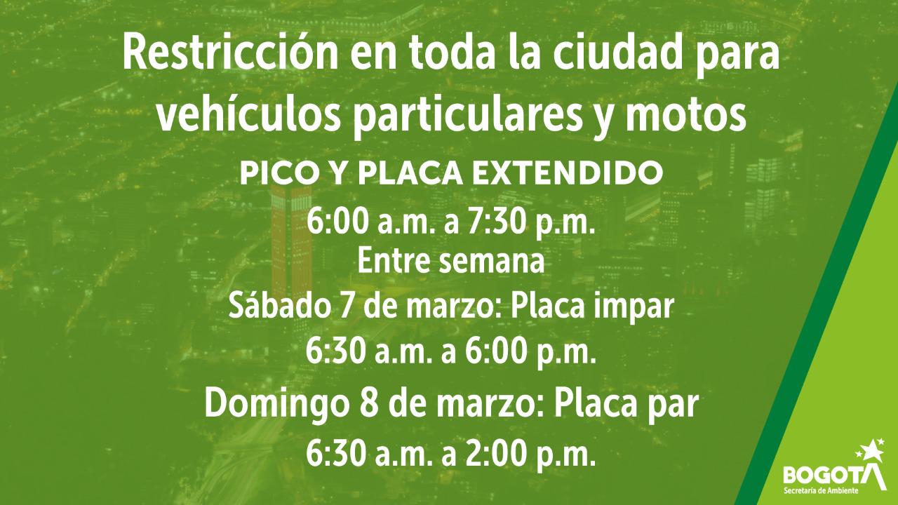 Restricción vehículos particulares y motos