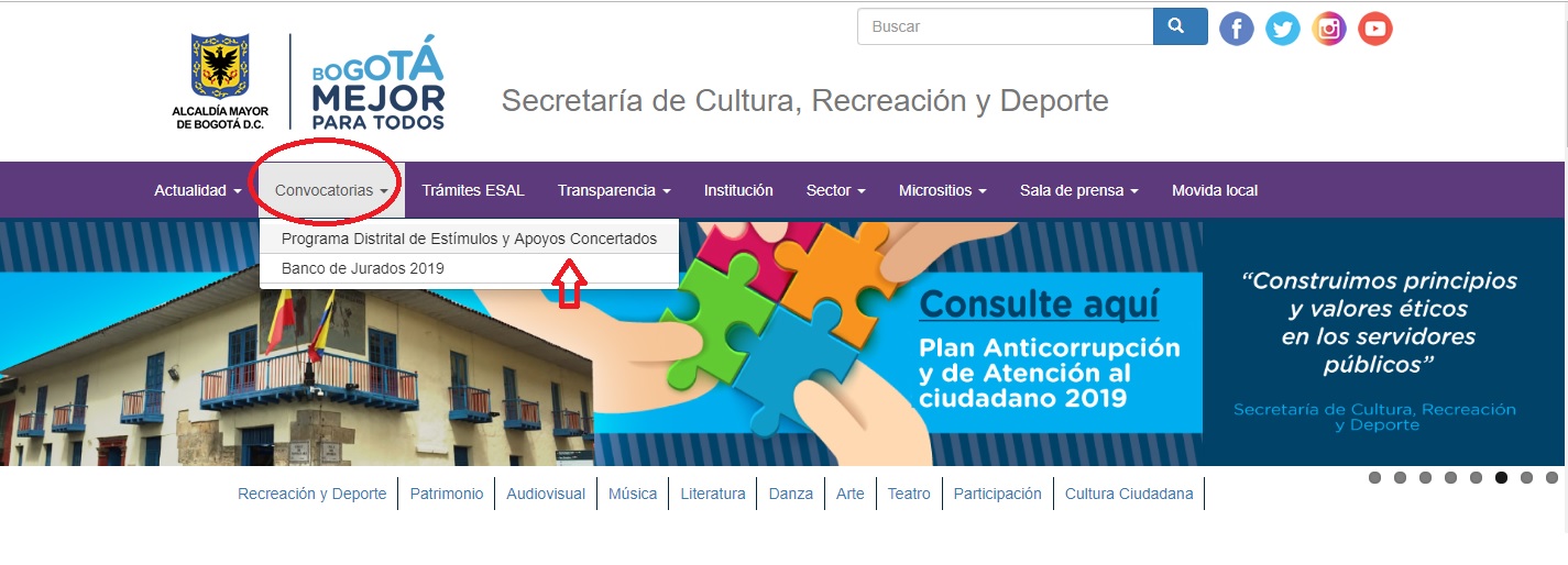 pantallazo sobre la ruta para inscribirse en el concurso