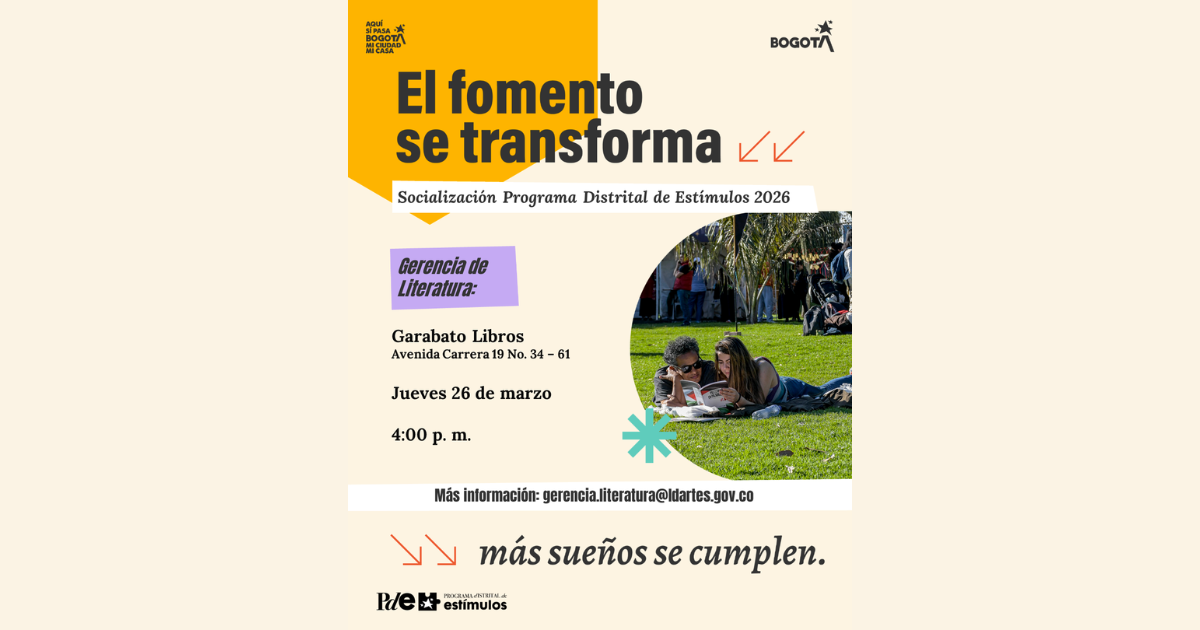 Socialización Programa Distrital de Estímulos 2026 en literatura