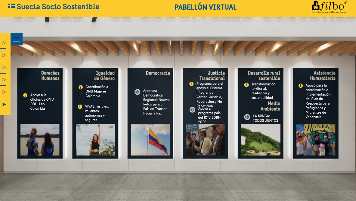 Sección Suecia Socio Sostenible pabellón virtual Suecia. Foto: Embajada de Suecia