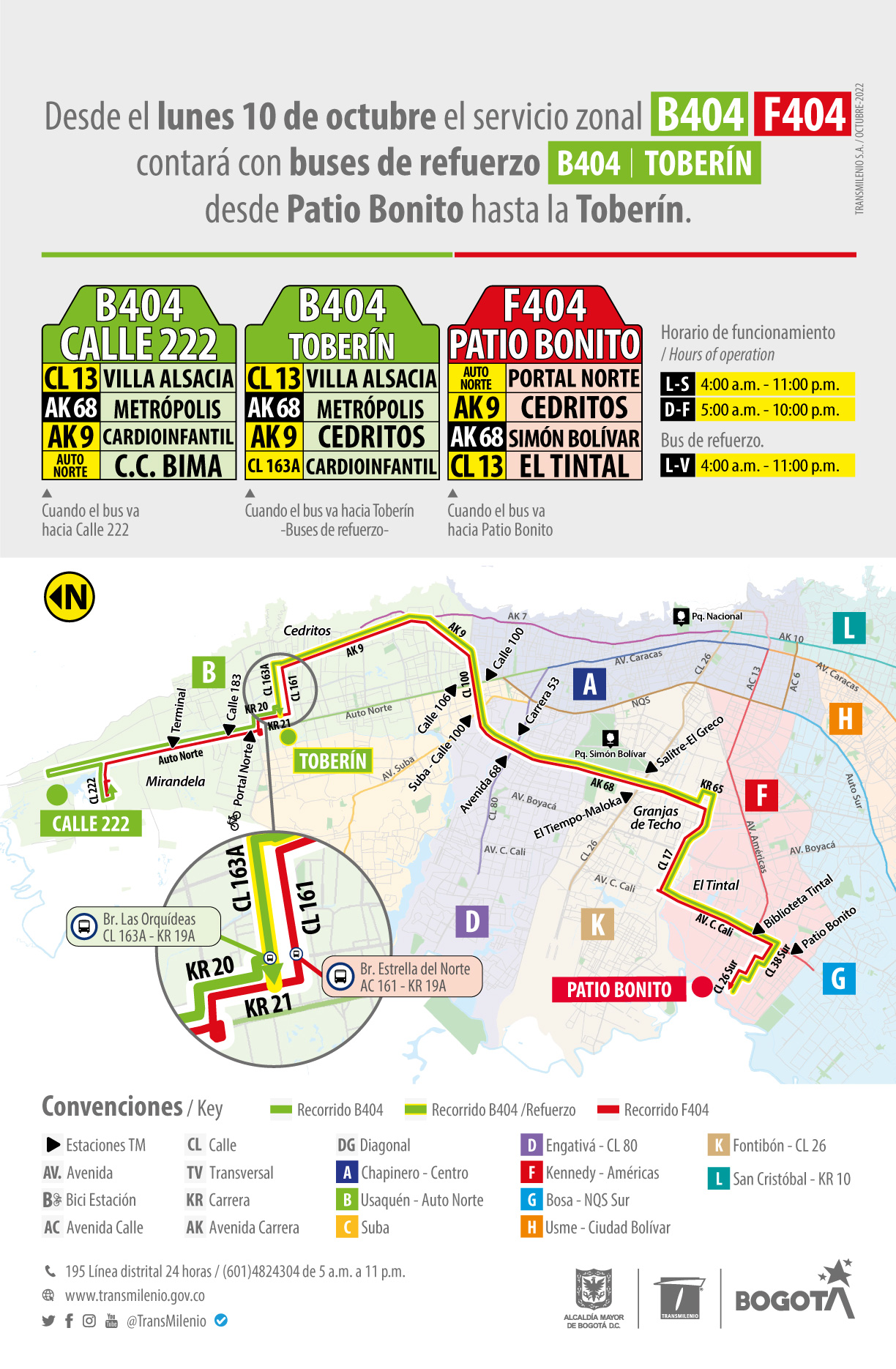 Lista de los nuevas servicios zonales que están rodando en Bogotá 