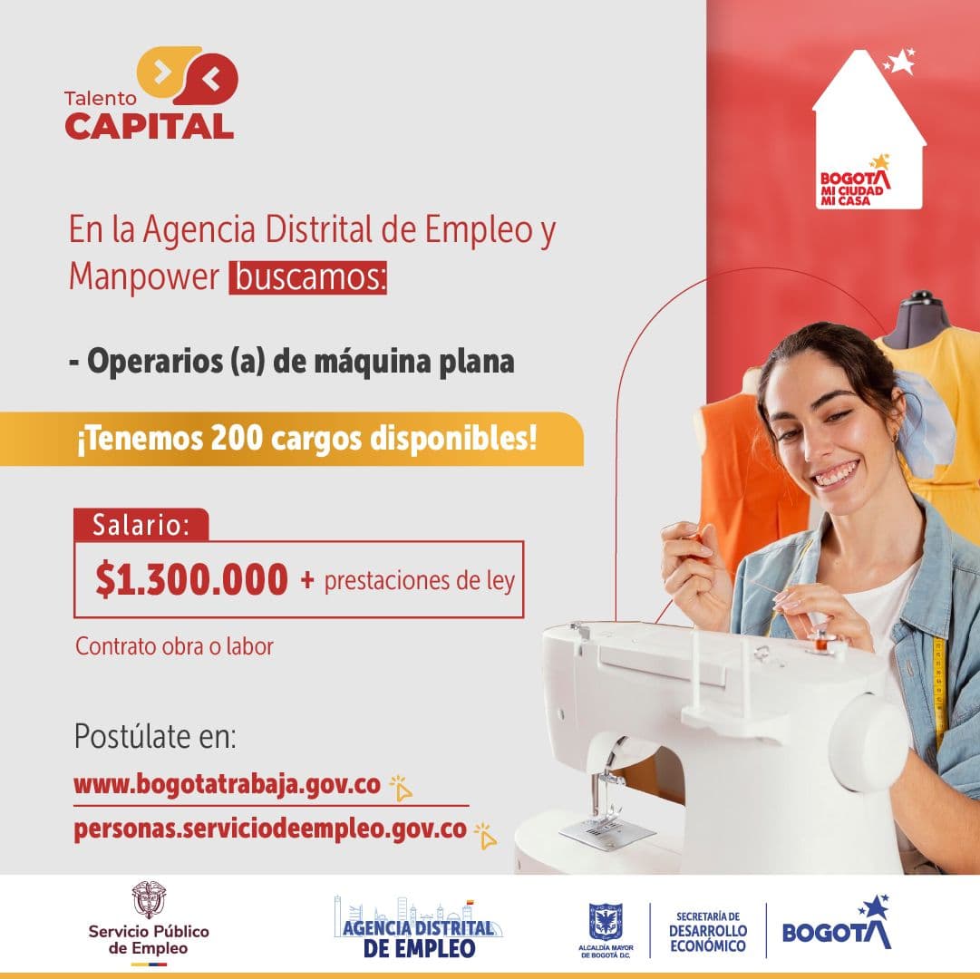 Trabajo en Bogotá: son 538 vacantes hasta el 3 de noviembre de 2024 