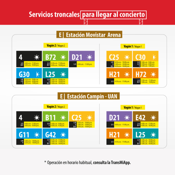 Rutas de TransMilenio para llegar o salir del concierto de Nicky Jam en El Campín este 6 de junio