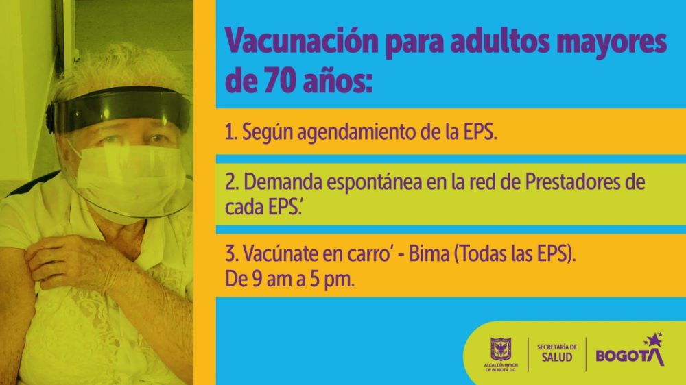 Vacunación a adultos mayores de 70 años