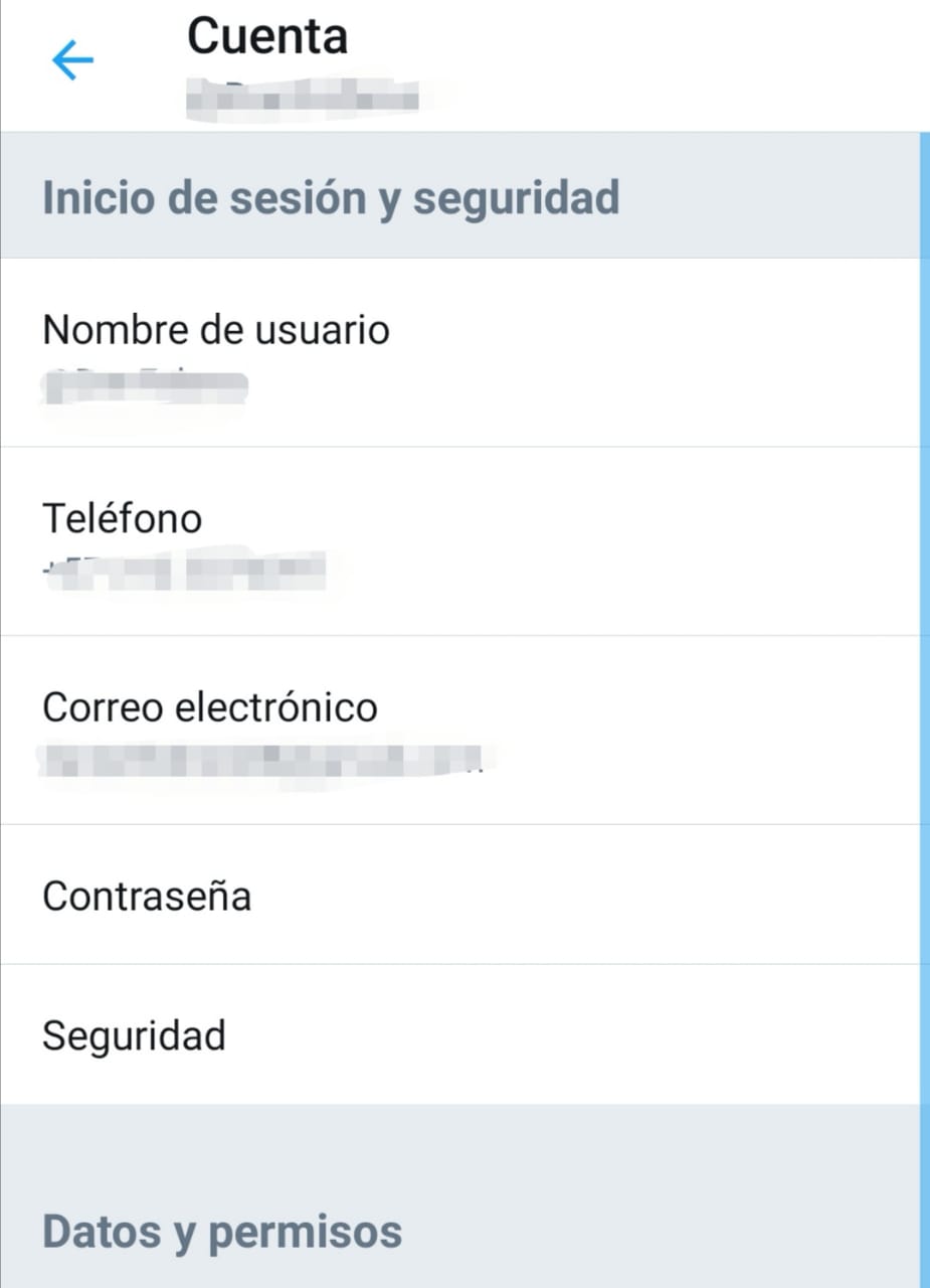 Selecciona Seguridad
