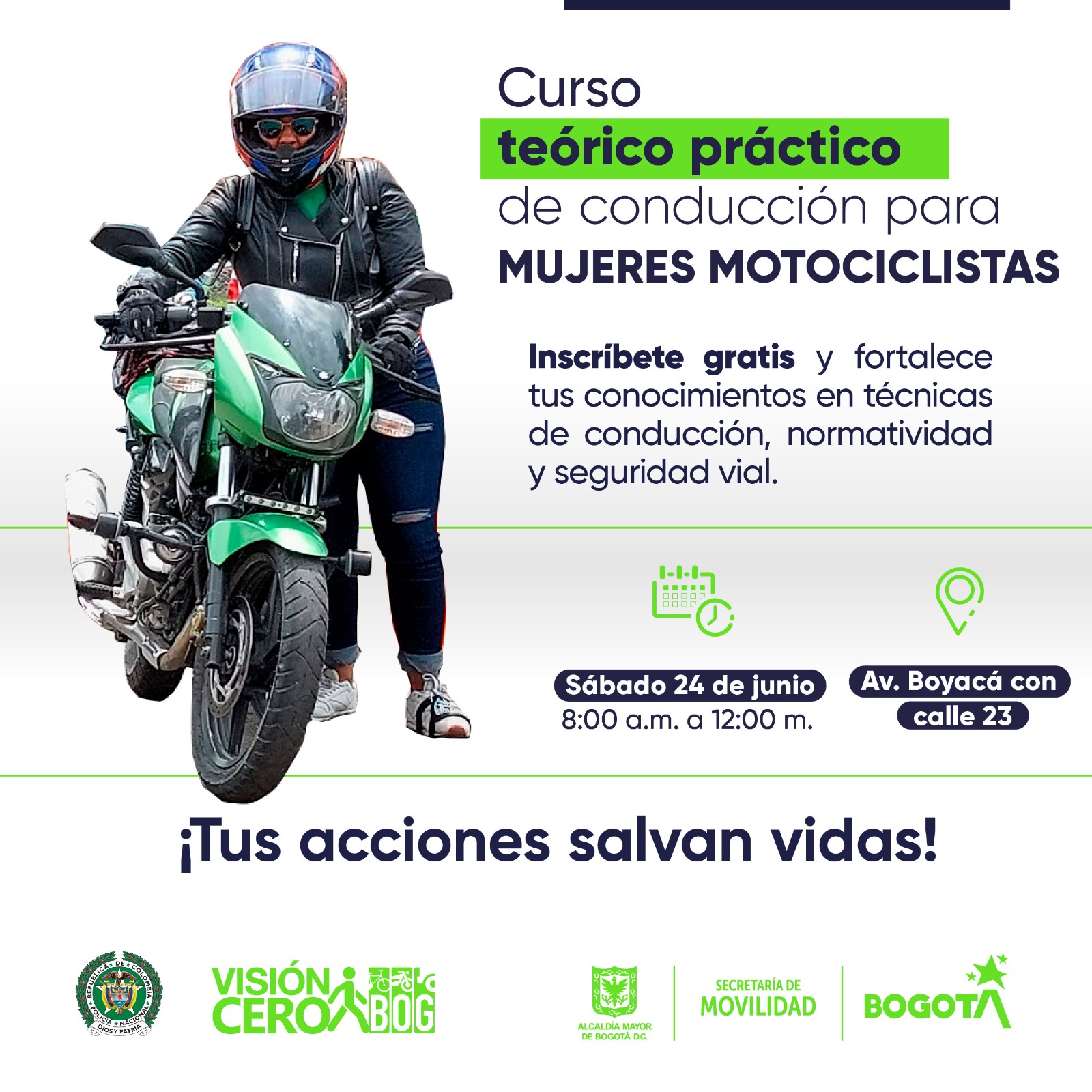 Curso gratuito para mujeres motociclistas del 24 de junio de 2023