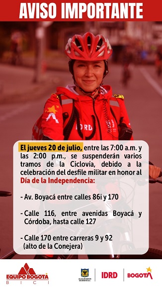 ciclovía 20 de julio