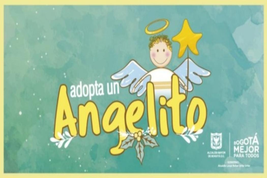 Banner informativo: "Adopta un Angelito"