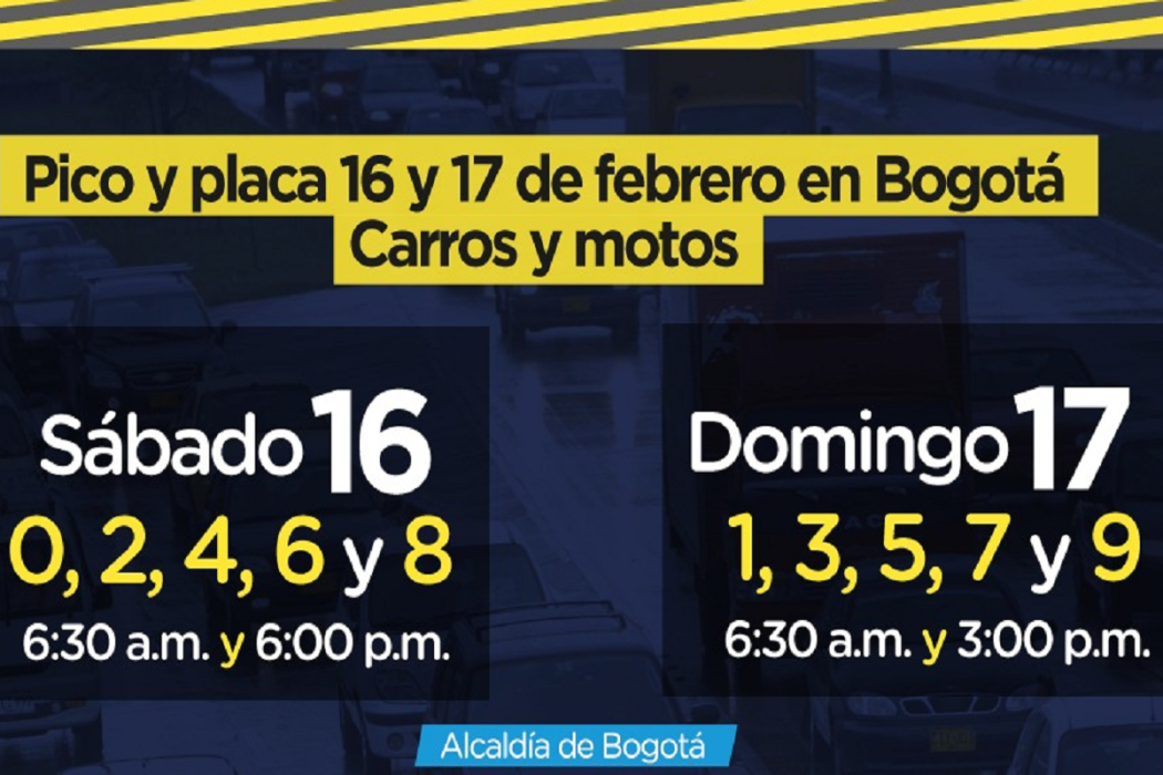 Por alerta amarilla en Bogotá el 'pico y placa' se extiende